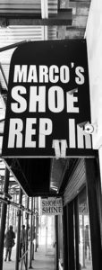 Barry Elberg - Shoe Repair Sign B IOM BW