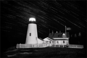 Dave Curtin- B&W S- Pemaquid Star Trails- 10 (IOM)