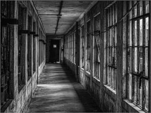 Ellen Gallagher-B&W S-Hallway In Hospital-10 (IOM)