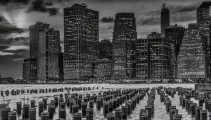 Steven Kessler-B&W S-Evening At The East River B&W-10 (IOM)